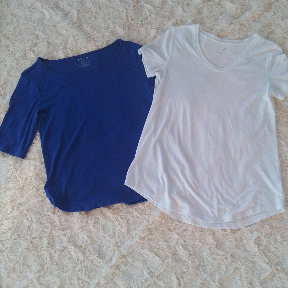 Apt. 9 Short Sleeve Tees in Blue and White
